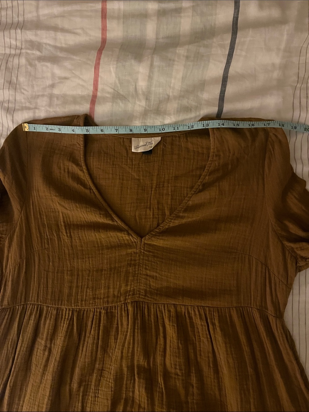 Universal Thread Gauze Tiered Dress Bell Long Sleeve, Size Large - Picture 9 of 11